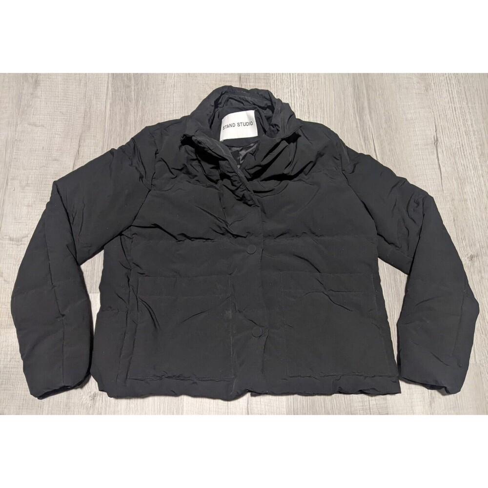 Stand Studio GRY Quilted Down Jacket Coat Black Size FR 32 US Small